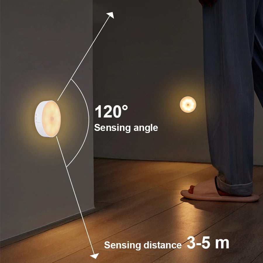 Motion Sensor LED Night Light USB Rechargeable