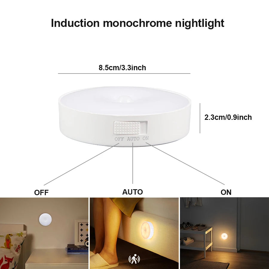 Motion Sensor LED Night Light USB Rechargeable