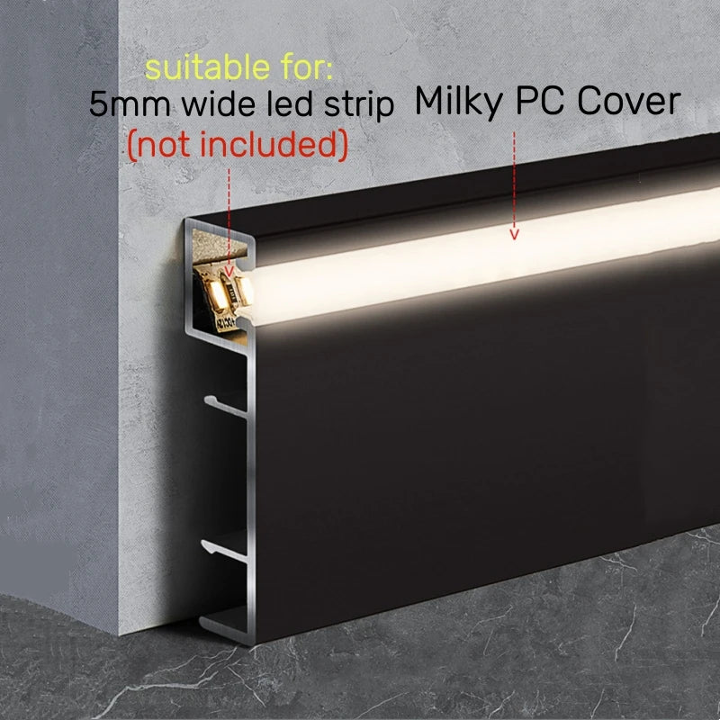 LED Aluminium Profile Baseboard Wall Skirting: Type C