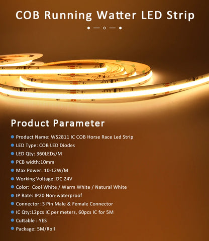 Running Water Strip Light for 24V 400W PIR Motion Sensor LED Stair Controller Staircase Lighting Decor