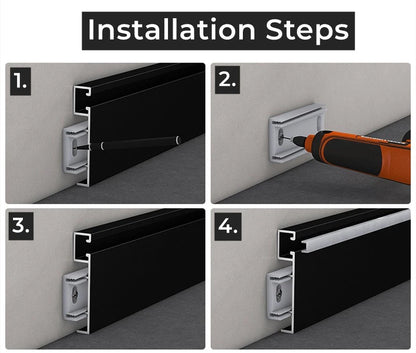 LED Aluminium Profile Baseboard Wall Skirting: Type C