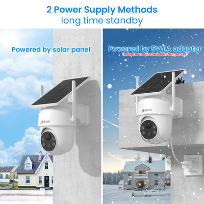 ANRAN Solar Camera 2.4G Wifi, Surveillance Security Cameras Home Protection With Battery And Cameras Humanoid Detection