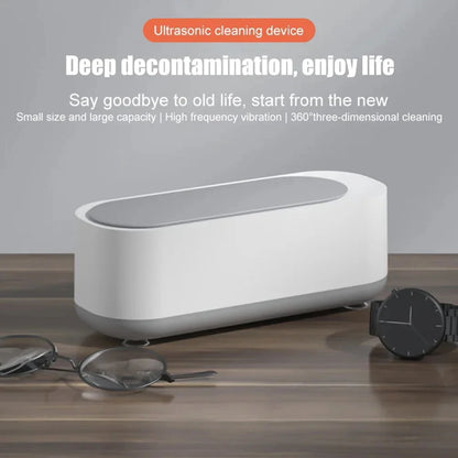 Ultrasonic Cleaner Machine High Frequency Vibration USB Rechargeable 450ml Portable