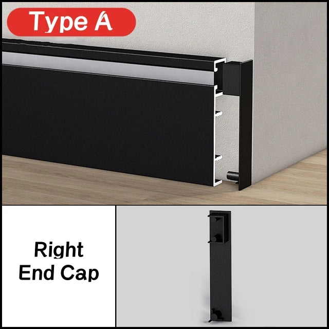 LED Aluminium Profile Baseboard Wall Skirting: Type B