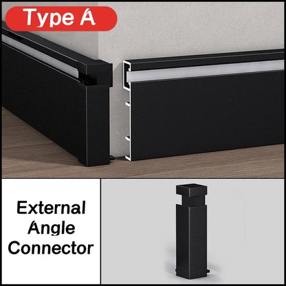 LED Aluminium Profile Baseboard Wall Skirting: Type C