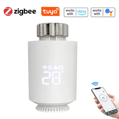 Smart ZigBee Radiator Actuator Valve, Support Alexa Google Home