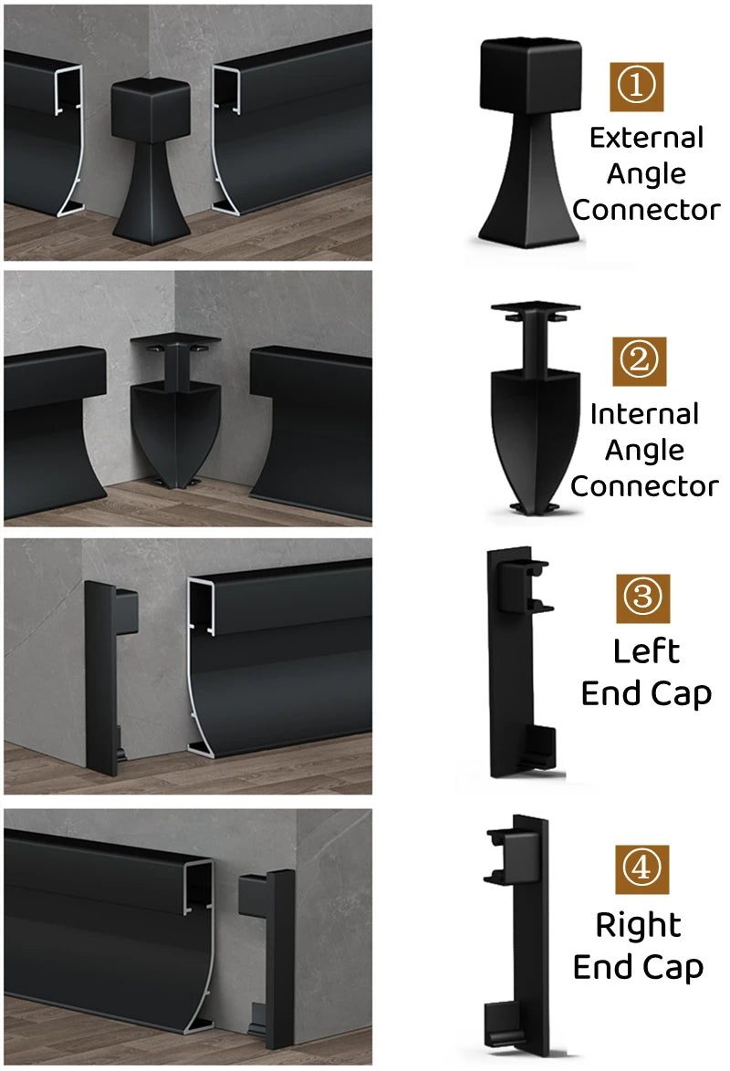 LED Aluminium Profile Baseboard Wall Skirting: Type B