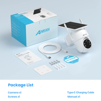 ANRAN Solar Camera 2.4G Wifi, Surveillance Security Cameras Home Protection With Battery And Cameras Humanoid Detection