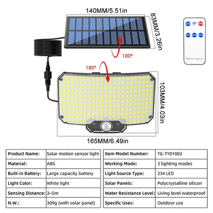 Solar Light Outdoor Super Bright Motion Sensor LED, Waterproof, 3 Working Mode