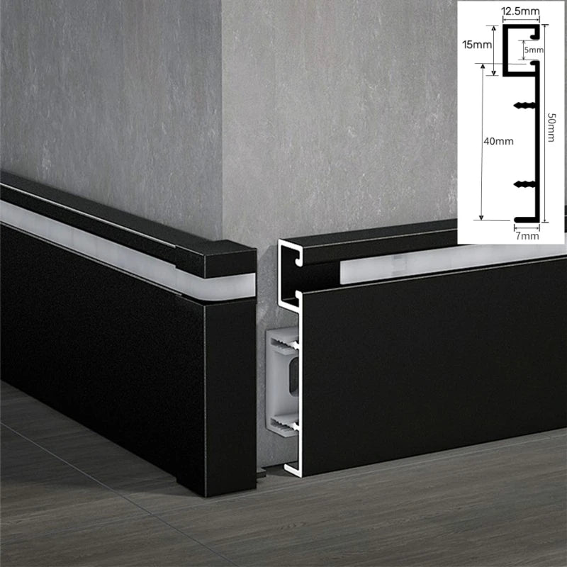 LED Aluminium Profile Baseboard Wall Skirting: Type C