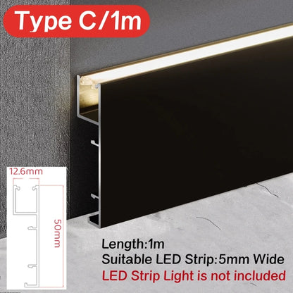 LED Aluminium Profile Baseboard Wall Skirting: Type B