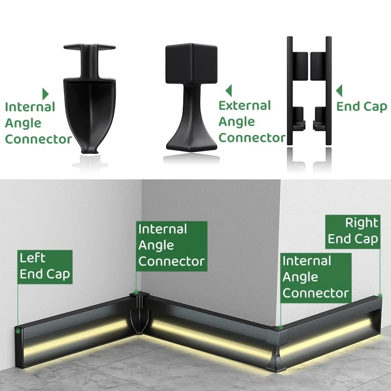 LED Aluminium Profile Baseboard Wall Skirting: Type B