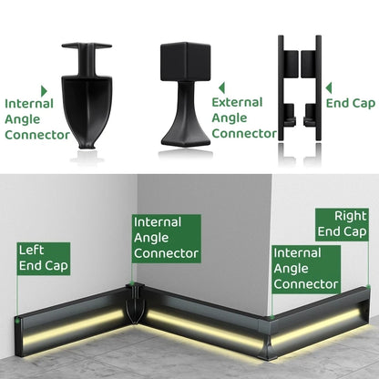 LED Aluminium Profile Baseboard Wall Skirting: Type C