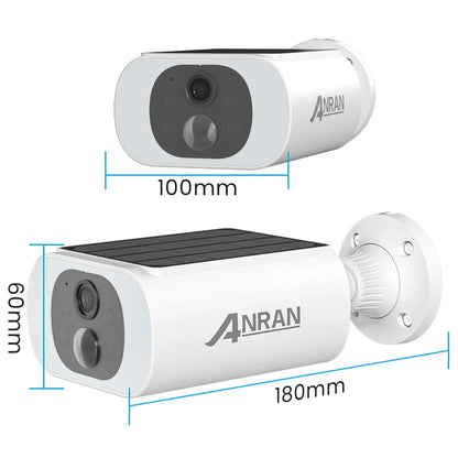 ANRAN Outdoor Solar Security Camera with Battery 3MP 2.4G WIFI Camera Battery Cloud Storage Color And Night Vision