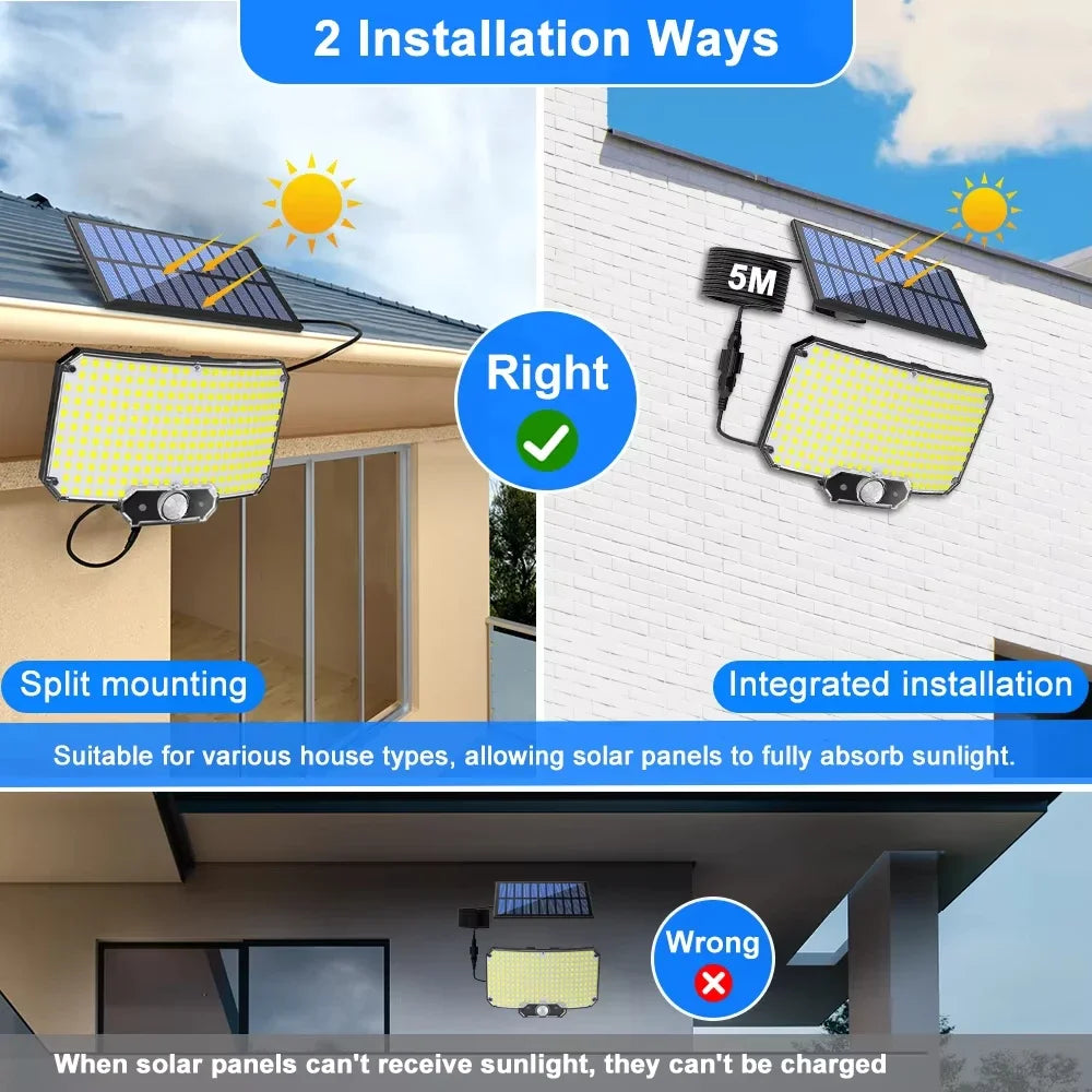 Solar Light Outdoor Super Bright Motion Sensor LED, Waterproof, 3 Working Mode