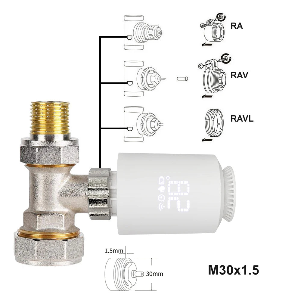 Smart ZigBee Radiator Actuator Valve, Support Alexa Google Home