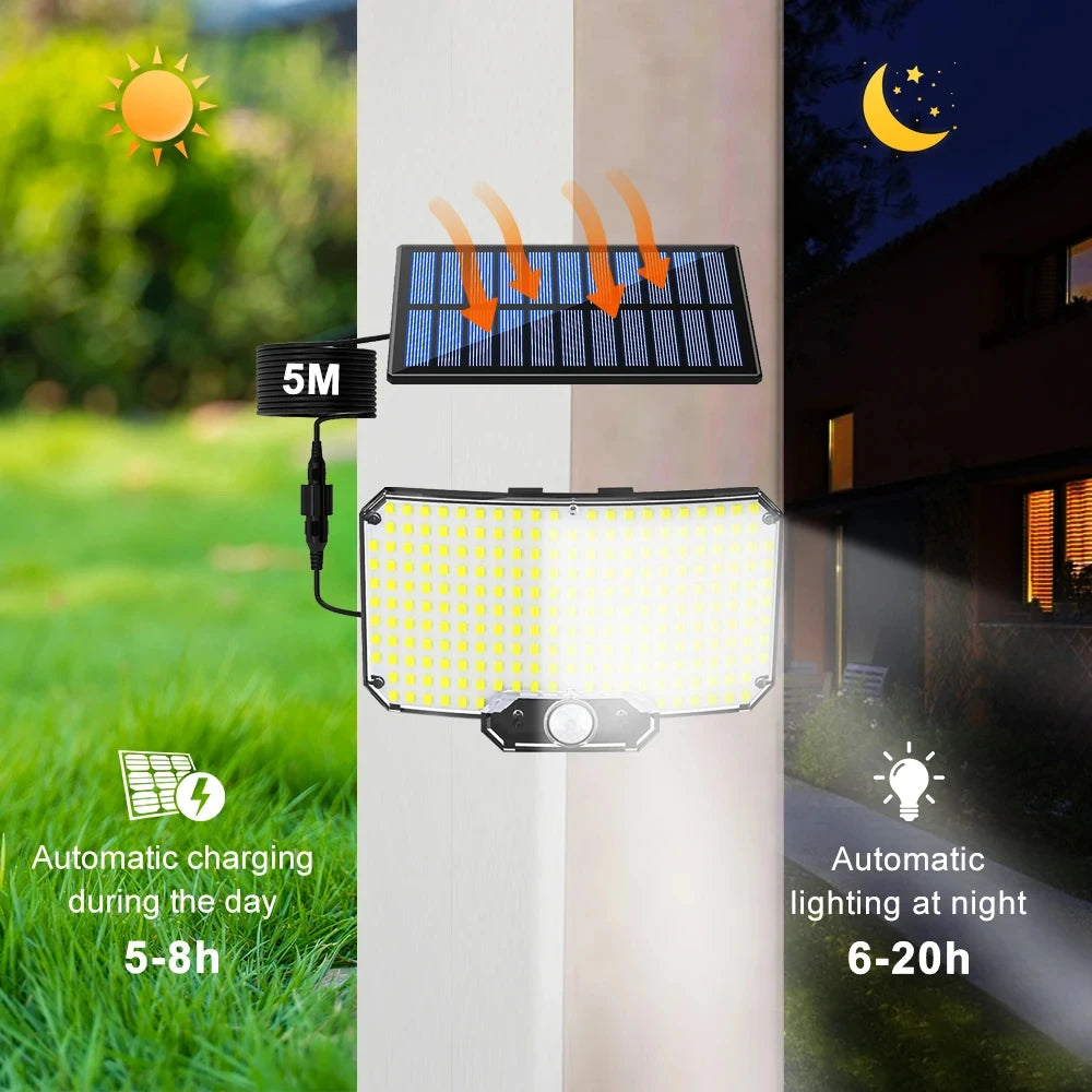 Solar Light Outdoor Super Bright Motion Sensor LED, Waterproof, 3 Working Mode