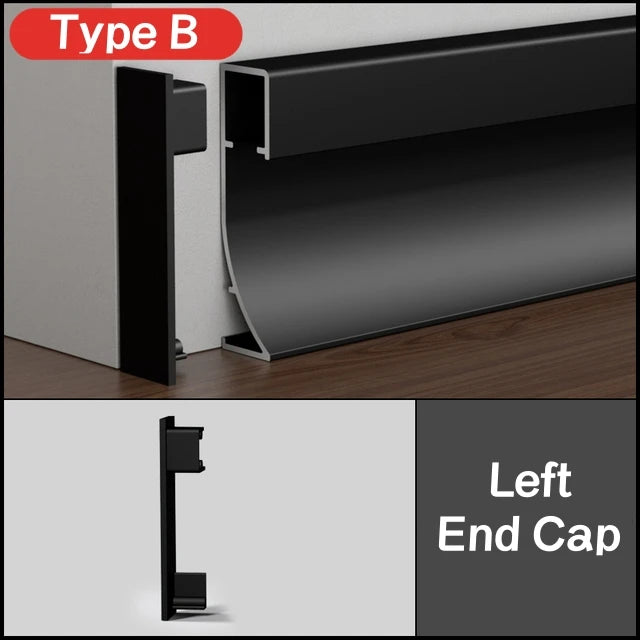 LED Aluminium Profile Baseboard Wall Skirting: Type C