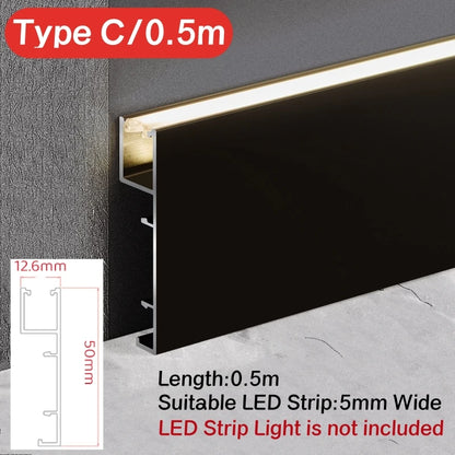 LED Aluminium Profile Baseboard Wall Skirting: Type B